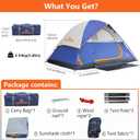 ASFANES Sundome Camping Tent with Rainfly, 2/4/6/10 Person Tent Sets Up in 10 Mins, Weatherproof Shelter for Camping, Festivals, Backyard, Sleepovers, & More