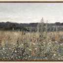 InSimSea Framed Canvas Wall Art Vintage Decor, Large Wall Art, Meadow with Flowers Landscape Wall Art Prints, Modern Farmhouse Cottagecore Bedroom Bathroom Office Decoration, 20"x30" (Champ Fleuri)