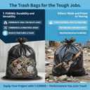 55-60 Gallon Black Trash Bags 120 Count - 40''x53'' Extra Large 50+ Gallon Garbage Bags,Unscented Strong Huge Can Liners for Construction Industrial Yard Outdoor Commercial