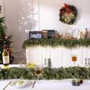 2 Pcs 6FT Christmas Cedar Garland - Thick & Lush Realistic Artificial Green Faux Cedar Pine Needles Garland for Christmas Winter Home Mantel Fireplace Holiday Party Decor