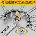 GRENPRO 23PCS Flex-Head Ratcheting Wrench Set, Combination Ratchet Wrenches Set Metric and Standard & SAE with Organizer Box, 6-18mm & 1/4" to 3/4" with Color Ring, CRV Socket Mechanic Tools Sets