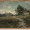 OIQArtOIQ Framed Vintage Landscape Wall Art French Country Cottage Natural Scenery Oil Painting Canvas Prints Farmhouse Decor Aesthetic Pictures for Kitchen Bedroom Living Room Bathroom (8x10 in)