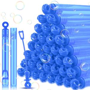 Shappy 100 Pcs Mini Bubble Wands Bubbl Party Favors Kids Rose Bubble Wands Bulk for Summer Outdoor Party Bath Time Wedding Graduation Gifts Toys Goodie Bag Stuffer for Child Girls Boys(Blue)
