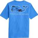 vineyard vines Boys' Breezy Palms Chappy Whale Fill Short-Sleeve Pocket Tee (X-Large, Tide Blue)