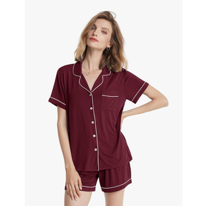 SIORO Womens Pajamas Set Short Sleeve, Button Down Cotton Pj Sets For Women Soft Nightwear,S