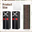 Teenyyou 3 Pcs Train Party Decorations 24 Inch x 20 ft Plastic Railroad Track Aisle Runner 17'' Traffic Crossing Sign Boxes for Wild West Western Home Floor Decor(Classic)