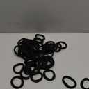 50PCS Black Hair Ties for Women, Cotton Seamless Hair Bands, Elastic Ponytail Holders, No Damage for Thick Hair, 2 Inch in Diameter, by Qarwayoc