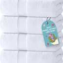 White Classic Luxury Bath Towels Set of 4 Large - 700 GSM Turkish Cotton Ultra Soft Bath Towels 27x54 | Highly Absorbent and Quick Dry | Hotel Towels for Bathroom Luxury, Plush Shower Towels, White