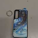 Shorogyt for Samsung S22 Wallet Case with Card Holder - Cute for Women Men Girls Designer Cyan Pattern Kickstand Magnetic Clasp Back Flip Folio Leather Phone Cases for Galaxy S22