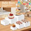 Redants 6 PCS Buffet Risers, Large Food Risers for Buffet Table, Food Display Risers for Party, White Acrylic Boxes Dessert Table Display Set, Risers Display Stands (Size 10" 9" 8" 7" 6" 5", White)