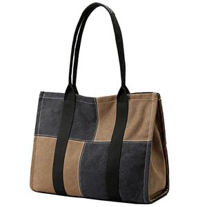ZHIERNA Large Canvas Tote Bags for Women, 15.7 * 13 Inch Shoulder Laptop Bag with Top Zipper for Work Travel Beach