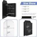AGDULL Victorian-Style Recessed Bathroom Medicine Cabinet, Wood Wall Cabinet with 16.5"x24" Curved Mirror, Bathroom Storage Cabinet, Black, Left-Swing Door