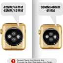 Stainless Steel Mesh Loop for Apple Watch Band 38mm 40mm 41mm 42mm(Series 10), Magnetic Clasp Replacement Bands for iWatch Ultra Series 9 8 SE 7 6 5 4 Women & Men (gold)