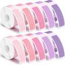 1600 Pcs Label Tapes Compatible with D30 Label Printer Maker Laminated Labeling Stickers Thermal Labels for Home Office (12 x 40 mm, Purple, Pink)