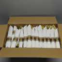 N9R 75 Pack Pre Rolled Gold Plastic Cutlery Set, Wrapped Plastic Silverware Set with 75 Forks, 75 Knives, 75 Spoons and 75 Napkins, Disposable Cutlery Set for Party and Wedding