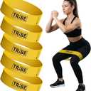 Tribe Lifting Fabric Resistance Bands for Working Out - 5 Exercise Bands Set for Legs and Glutes - Booty Bands for Women and Men - Thick Cloth Workout Bands for Physical Therapy, Hip Training X-Light 10LBS