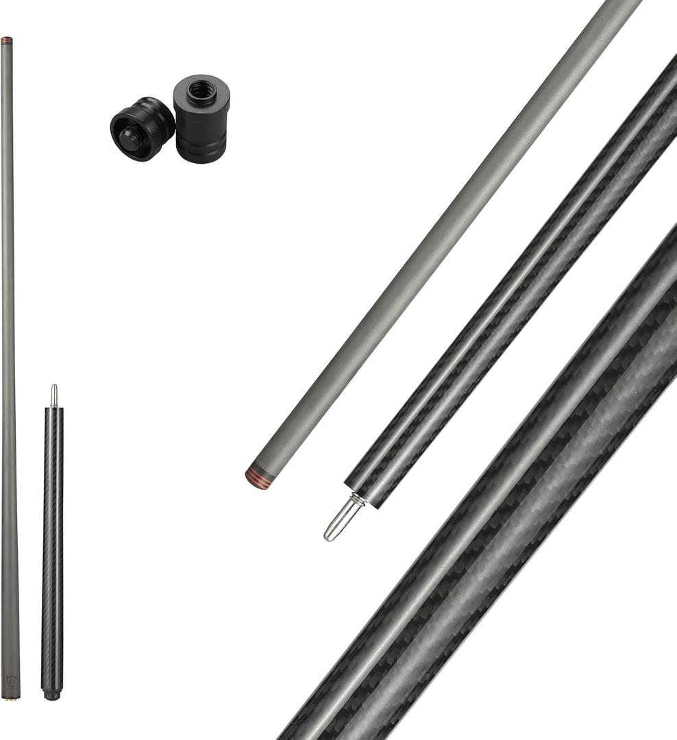 CROWN ME Carbon Fiber Jump Pool Cue Stick, 13.5mm Tip Jump Carbon Fiber cue, Weight 16OZ Cue Stick, 42" Pool Table Sticks
