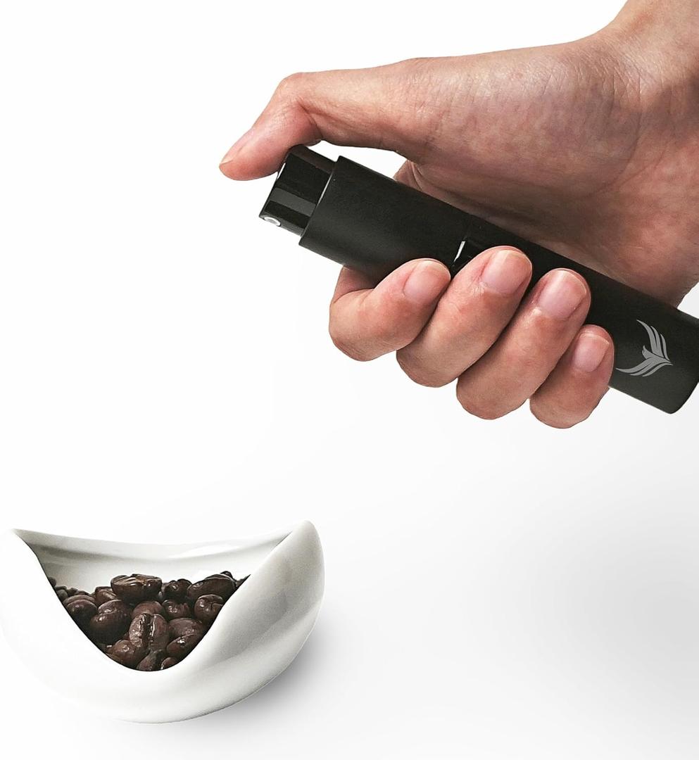Coffee Bean Dosing Cup and RDT Spray Bottle, Ceramic Espresso Dosing Bowl for Single Dose Weighing, Coffee Spritzer Mister, White 25g Capacity, Barista Accessories