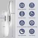 Modern LED Wall Sconce Set of Two, Dimmable Battery Powered Wall Sconces, 3000K-6500K LED Wireless Wall Light with Remote, Wall Lamp Indoor not Hardwired for Room Bedroom Corridor（Nickel）, Battery Operated