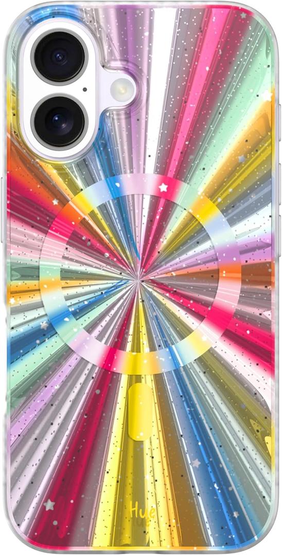 LONLI Hue - Magnetic Case for iPhone 16 - [Compatible with Magsafe] - [360 Shock-Absorbent Bumper] - [Cute and Unique Phone Cover for Girls and Women] - Cosmic Portal