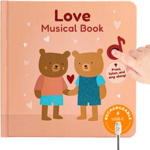 Cali's Books Music Books for Toddlers 1-3 Years Old - Toddler Valentines Day Book for Kids, Valentine Baby Sound Book for Girls, Musical Song Toy for 1 Year Old, Singing Toys for 2 Year Olds