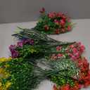 Artificial Fake Flowers for Outdoor UV Resistant,16 Bundles Silk Outside Plants Decoration for Hanging Planters, Daisy Eucalyptus Faux Flower Spring Summer Garden Yard Patio Balcony Home