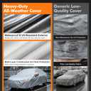 Car Cover Waterproof All-Weather,Heavy-Duty Outdoor Full Exterior Automobiles Sedan/Coupe (Length 186-193 inch) with Windshield Sun Shade Universal Fit Toyota Camry, Tesla Model 3, Accord etc