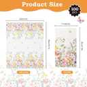 100Pcs Disposable Floral Paper Napkins Decorative Bathroom Napkins Guest Disposable Wild Flower Hand Towels Dinner Party Napkins for Wedding Birthday Party Baby Shower