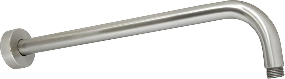 15 Long Shower Arm with Flange  Stainless Steel SS304  Satin Nickel - 5 Year Warrantee