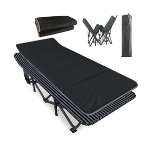 ATORPOK Oversized Camping Cot for Adults with Cushion Comfortable, Extra Wide 31.5'' Folding Bed for Sleeping, Lightweight Folding Bed with Carry Bag Supports 500 lbs