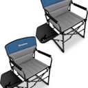 KingCamp Oversized Camping Directors Chair for Big and Tall, Heavy Duty 440lbs Folding Chairs with Side Table, Portable Padded Camp Chairs with Wide Seat & Anti-Sag Fabric for Outdoor Lawn Fishing RV, X-Large
