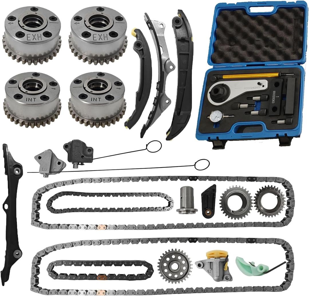 M156 Timing Chain Kit Fits for Maserati Quattroporte 2013-2017
Fits for Ghibli 2014-2023, Fits for Levante 3.0L 2017-2023, w/VVT Phasers & Camshaft Locking Tool, Replace 323513, 900028263