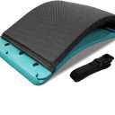 Adjustable Back Stretcher for Tension Relief - 3-Level Spine Support Board with Ergonomic Curve, Lumbar Cushion & Non-Slip Pad (Black)