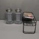 1 Gallon Glass Drink Dispensers For Parties 2PACK.Beverage Dispenser,Glass Drink Dispenser With Stand And Stainless Steel Spigot 100% Leakproof.Lemonade Dispenser With Ice Cylinder.Laundry Detergent