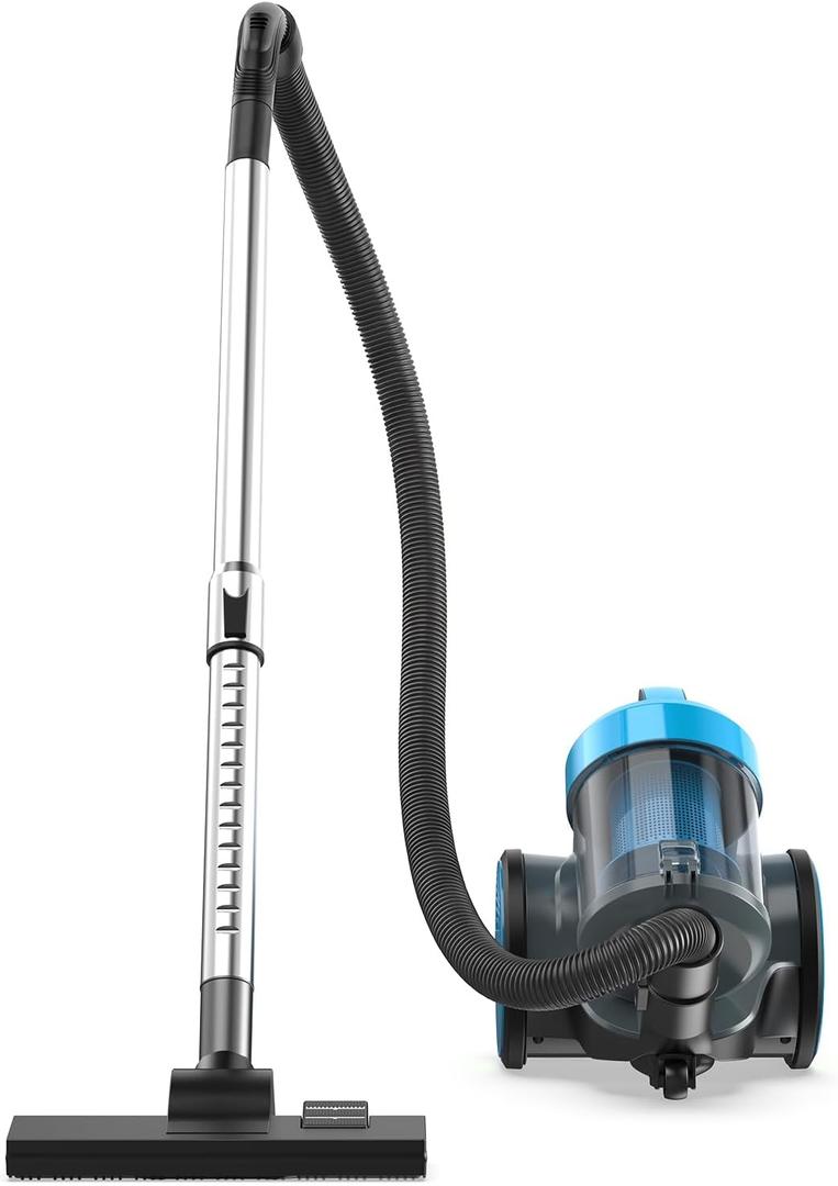 NEWBULIG Canister Vacuum Cleaners for Home, Bagless Vacuum Cleaner, Blue