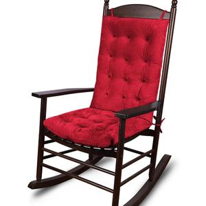 ELFJOY Rocking Chair Cushion Large Rocking Chair Pads with Ties Premium Tufted High Back and Seat Cushion 2 Piece Set Burgundy