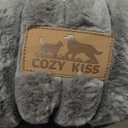 Cat Bed with Hooded Blanket, Round Fluffy Anti-Anxiety Pet Bed for Cats/ Small Dogs, Cozy Donut Cuddler with Machine Washable Faux Fur & Anti-Slip Bottom (23"×23"×6", Grey)