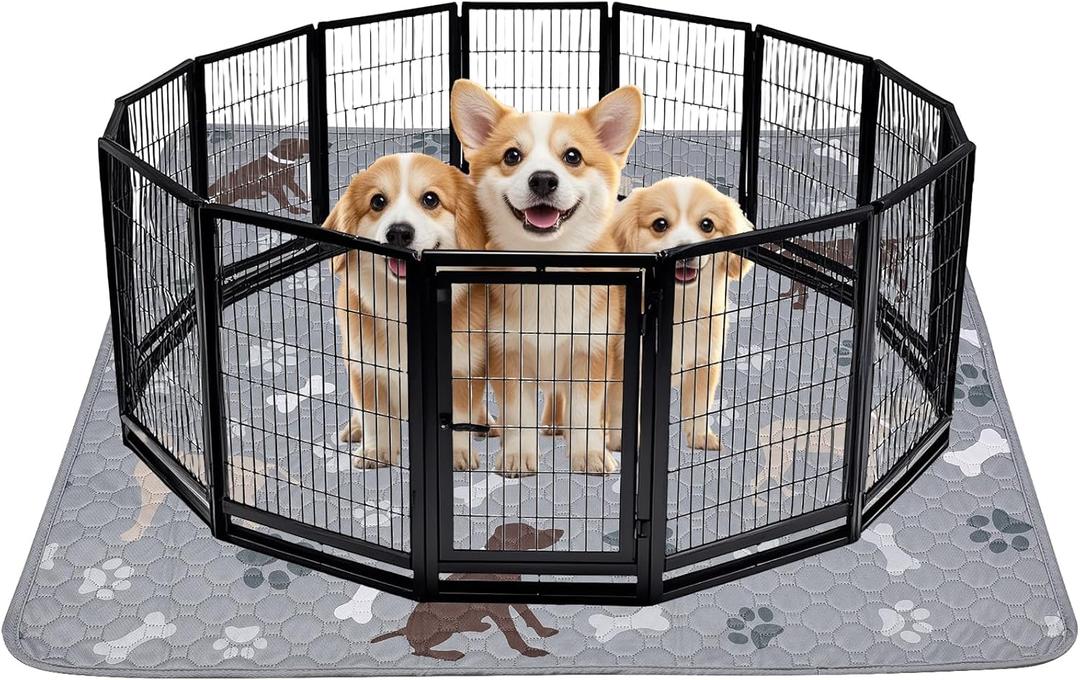 Mozin Washable Pee Pads for Dogs, 1 Pack Super Absorbent Dog Training Pads Leakproof Non-Slip Reusable Puppy Pads, Waterproof whelping Pad for Housebreak, Playpen, Crate,Potty Training, Couch- 72"x72"