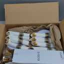 WELLIFE 350-Piece Gold Disposable Plates and Cutlery Set - Premium 10.25" Dinner Plates, 7.5" Dessert Plates, 9oz Cups & Cutlery for Weddings, Catering Events - 50 Guest Service - Elegant & Sturdy