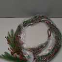 N007 Red Primitive Christmas Berries and Pine Needles with Rusty Stars Seasonal Decor 50" Long