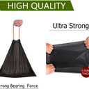 Feisco 3 Gallon Black TrashBag,Small Drawstring Garbage Bag TrashCan Liner,100 Counts,0.55 Mil