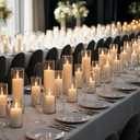 24 PCS White Pillar Candles (2''X3,4,6) and Glass Cylinder Vases(2.6''X5,6,8),Hurricane Candles,Perfectly Sized for use as a Centerpiece Candle Decoration on Wedding Tables!