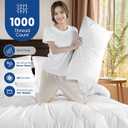 SONORO KATE 100% Egyptian Cotton Duvet Cover King Size, 1000 Thread Count Sateen Duvet Cover, Soft, Breathable Cotton Comforter Cover with Hidden Zipper Closure - 3 PC (White,King)