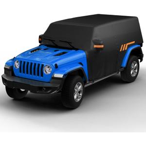 JOYTUTUS Cab Cover Compatible with Wrangler JK JL Unlimited 4 Doors 2007-2025, Wrangler Cover 4 Door Waterproof Wrangler Rain Cover All Weather Car Cover Windproof Cover Scratch Resistant Auto Cover