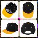 Classic Button up Hip-Hop Baseball Cap, Adjustable Color Blocked Unisex Flat Cornered Cap