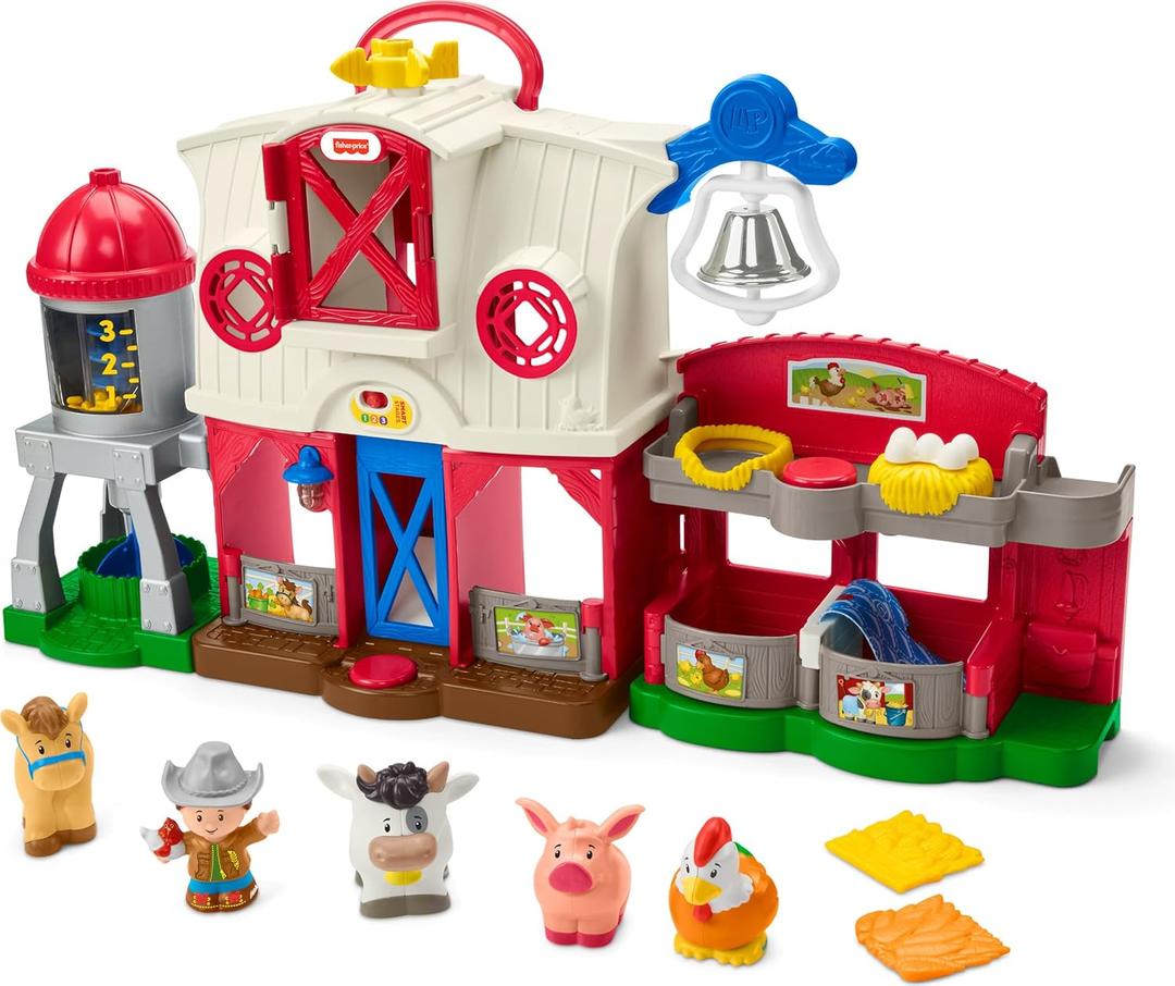 Fisher-Price Little People Toddler Learning Toy Caring for Animals Farm Playset with Smart Stages for Pretend Play Kids Ages 1+ years 