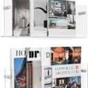 2 Pack Clear Acrylic Magazine Holder, Wall Mount Hanging Bookshelf Literature Storage Rack, Brochure File Display Shelf for Waiting Room, Living Room, Office, Home (Clear & 17 Inch)