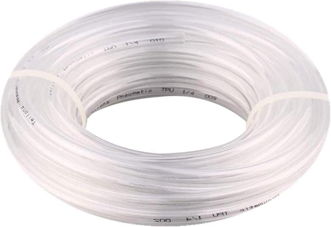 Pneumatic Tubing Pipe 1/4" OD Clear Air Compressor PU Line Hose Tube for Water Fluid Transfer 30Meter 98ft