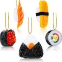 Hicarer 5 Pieces Sushi Ornament for Christmas Tree Christmas Funny Plastic Sushi Roll Ornament Hanging Decor Food Decorative Gift for Home Xmas Tree Party Decoration Supplies, 5 Styles