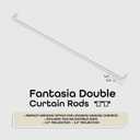Fantasia 48-86 Inch Adjustable Width Double Curtain Rod for Windows with Brackets & Hardware - Easy to Install